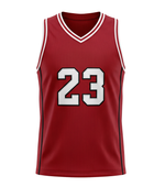 Custom Red Basketball Embroidered Jersey Wholesale Polyester Teamwear