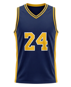 Custom Navy Basketball Embroidered Jersey Wholesale Polyester Teamwear