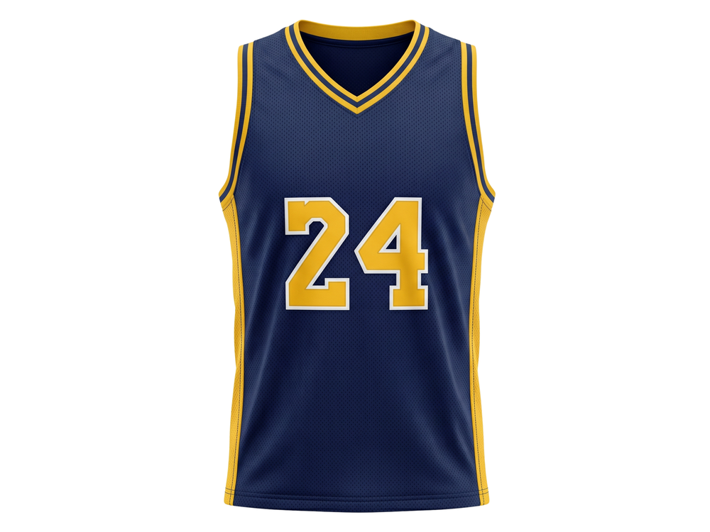 Custom Navy Basketball Embroidered Jersey Wholesale Polyester Teamwear front design preview