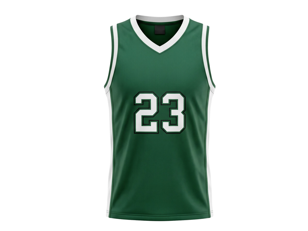 Custom Dark Green Basketball Embroidered Jersey – Wholesale Polyester Teamwear front design preview