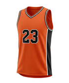 Custom Orange Basketball Embroidered Jersey – Wholesale Polyester Teamwear