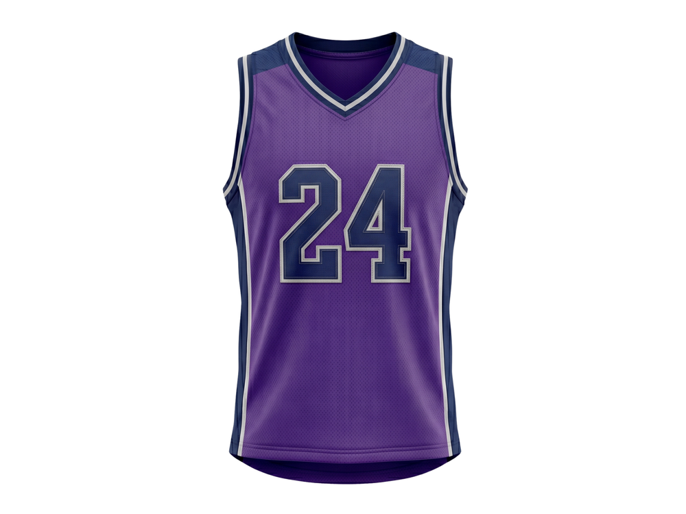 Custom Purple Basketball Embroidered Jersey – Wholesale Polyester Teamwear front design preview