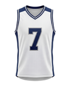 Custom White Basketball Embroidered Jersey – Wholesale Polyester Teamwear