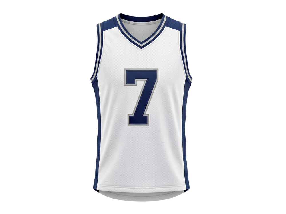 Custom White Basketball Embroidered Jersey – Wholesale Polyester Teamwear front design preview