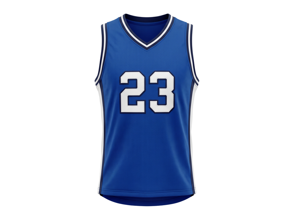 Custom Royal Blue Basketball Embroidered Jersey – Wholesale Polyester Teamwear front design preview