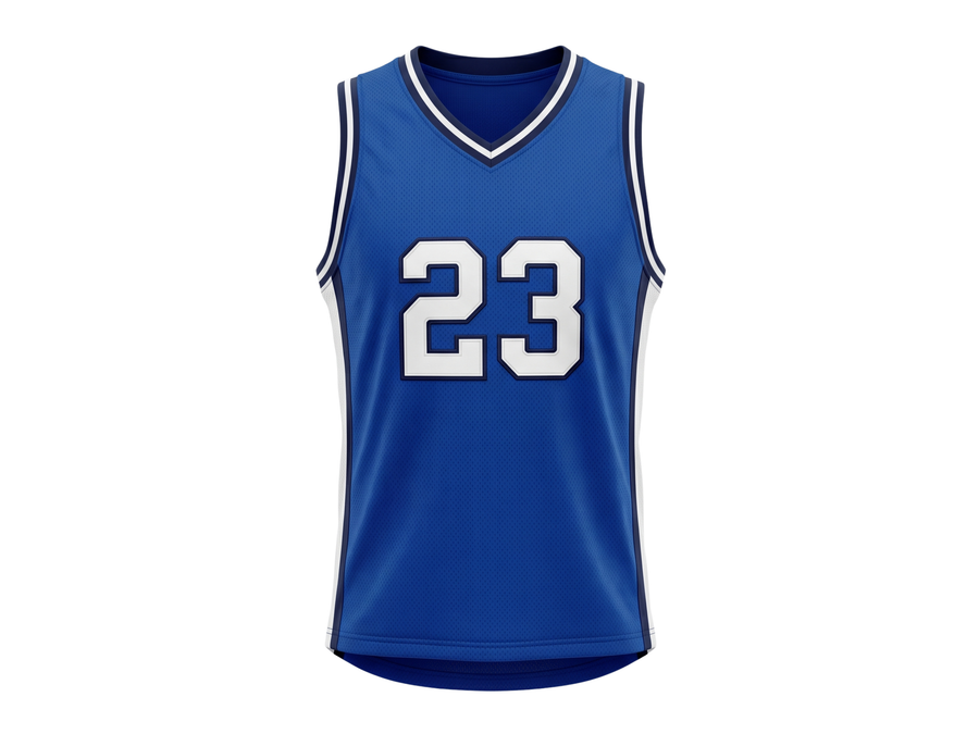 Custom Royal Blue Basketball Embroidered Jersey – Wholesale Polyester Teamwear design preview