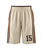 Custom Cream Basketball Embroidered Shorts Wholesale Polyester Teamwear