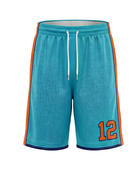 Custom Aqua Basketball Embroidered Shorts – Wholesale Polyester Teamwear