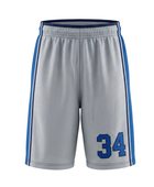 Custom Gray Basketball Embroidered Shorts – Wholesale Polyester Teamwear