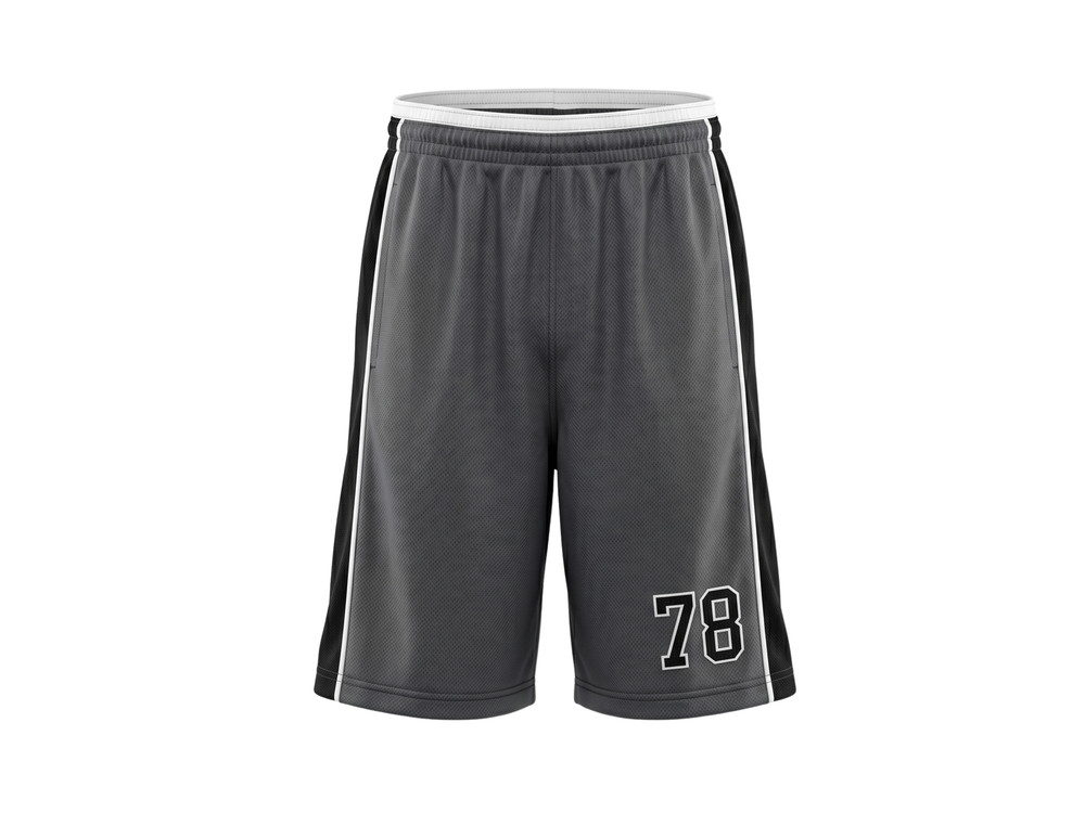 Custom Charcoal Basketball Embroidered Shorts Wholesale Polyester Teamwear front design preview