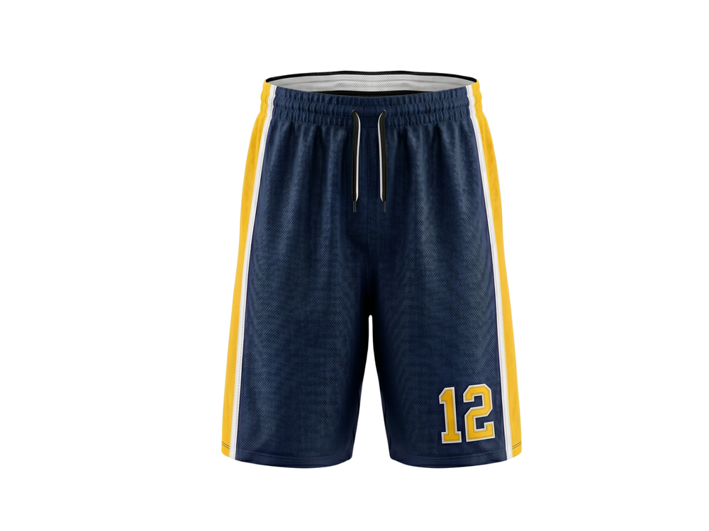 Custom Navy Basketball Embroidered Shorts Wholesale Polyester Teamwear front design preview
