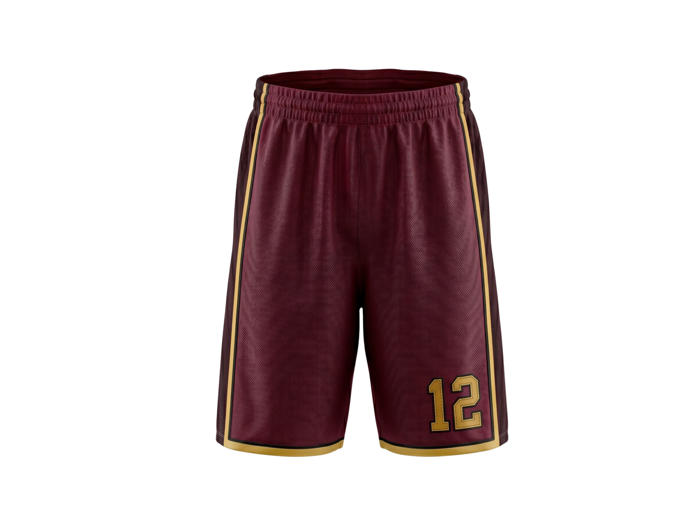 Custom Maroon Basketball Embroidered Shorts – Wholesale Polyester Teamwear