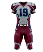 Wholesale Burgundy and Silver American Football Uniform Set – Polyester