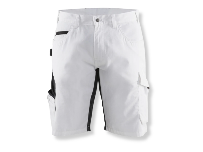 Painter Shorts with Stretch B2B Low MOQ Lightweight Trade Shorts White & Black Workwear front design preview