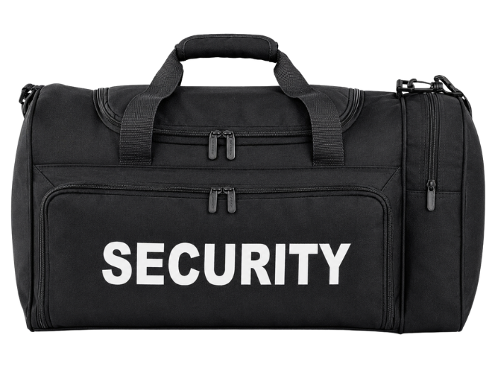 Security Printed Holdall B2B Low MOQ Printed Workwear Bag Black Workwear front design preview