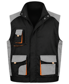 Black and Grey Trade Utility Gilet – Wholesale Lightweight Work Vest with Storm Flap
