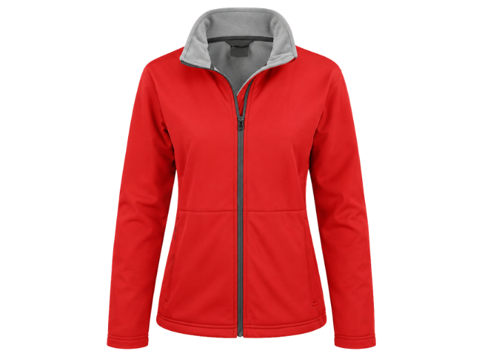 Ladies Soft Shell Jacket Red B2B Low MOQ Custom Women’s Work Jacket Manufacturer
