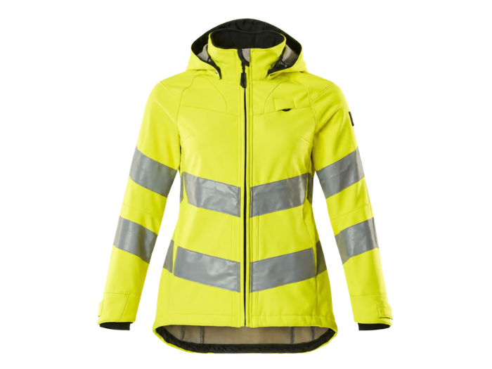 Softshell Jacket Fluorescent Yellow B2B Workwear Jacket Low MOQ front design preview
