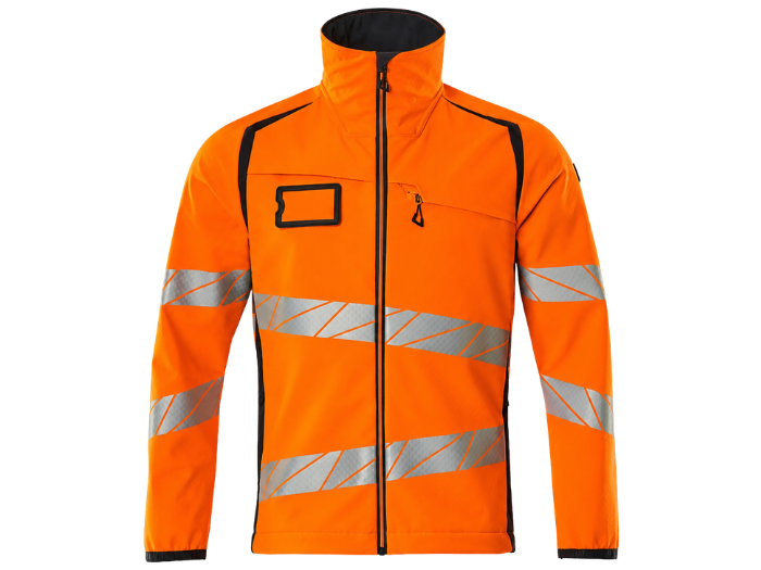 B2B Softshell Jacket Workwear Orange Workwear Jacket Low MOQ front design preview