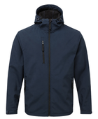 B2B Hooded Softshell Jacket Navy Workwear Custom Jacket Low MOQ