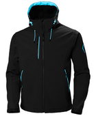 Custom Hooded Softshell Jacket Black B2B Workwear Jacket