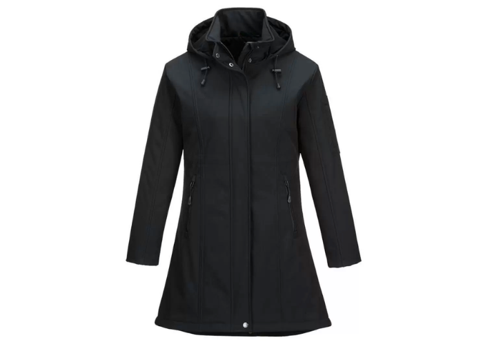 Women's Softshell Jacket Black Custom Workwear Jacket B2B front design preview