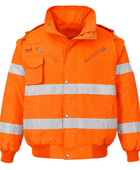 Custom Bomber Jacket Orange  B2B Workwear Waterproof Jacket