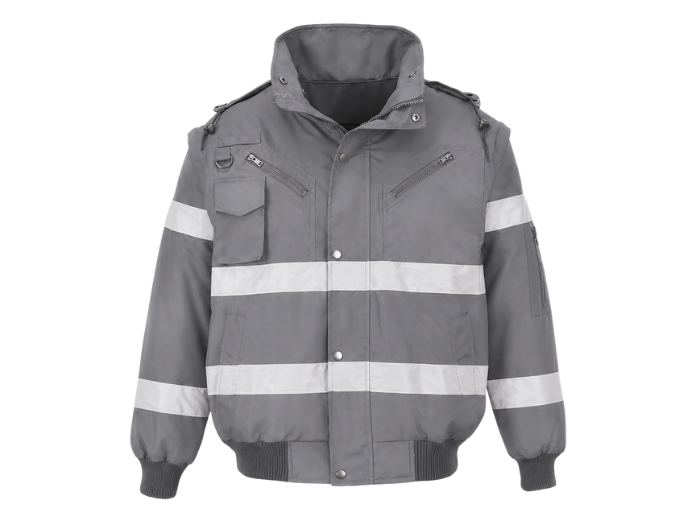Custom Bomber Jacket Steel Gray B2B Workwear Jacket