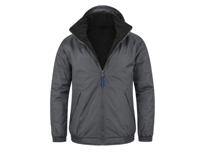 Bomber Hooded Workwear Jacket Grey B2B Custom Workwear Low MOQ front design preview