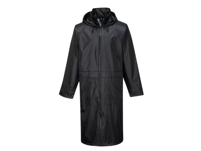 Workwear Classic Rain Coat Black B2B front design preview