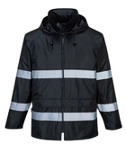 Custom Classic Rain Jacket Black B2B Reflective Workwear