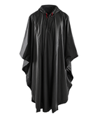 B2B Hooded Rain Poncho Workwear Black Low MOQ