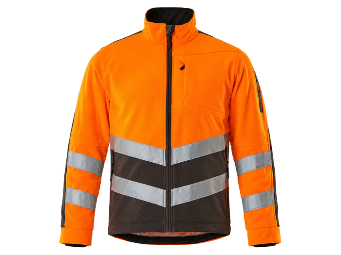 B2B Workwear Softshell Jacket Orange/Grey Custom Workwear Low MOQ front design preview