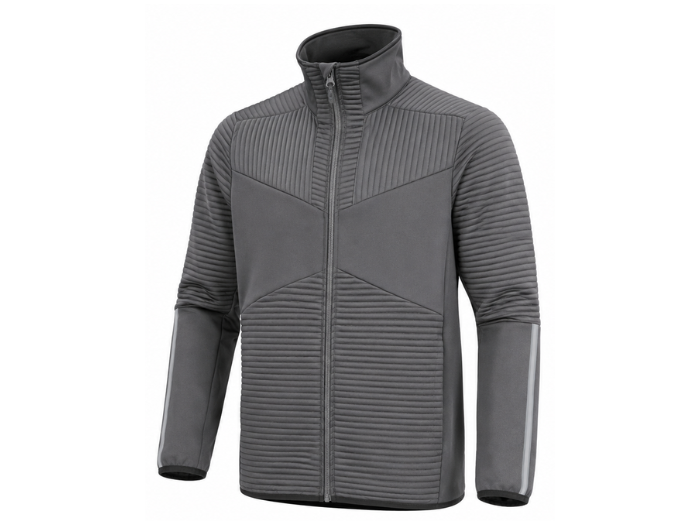 Custom Workwear Fleece Jumper With Zipper Grey Low MOQ front design preview