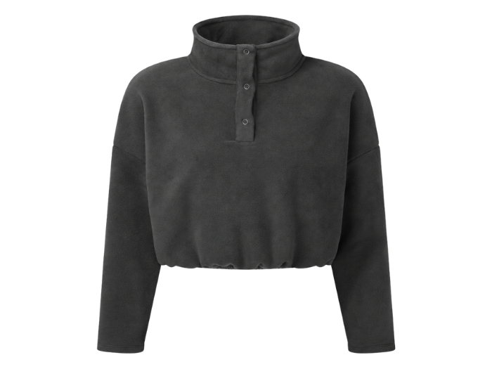 Workwear Women's Cropped Fleece Charcoal  B2B Custom Workwear front design preview