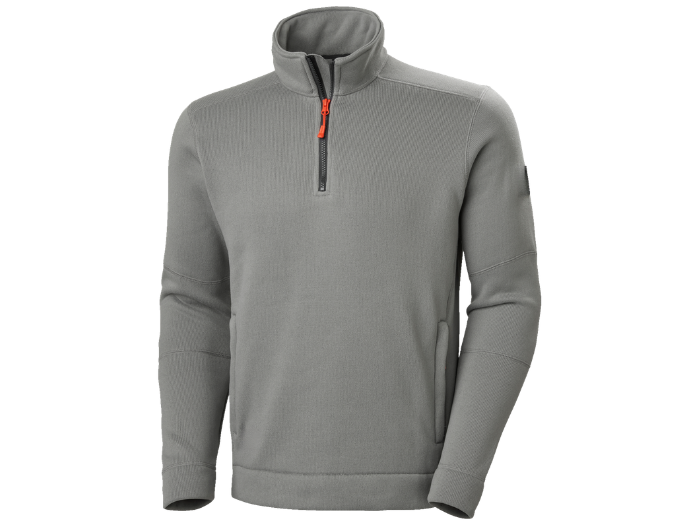 Custom Grey Half Zip Fleece Pullover Low MOQ Workwear Supplier front design preview