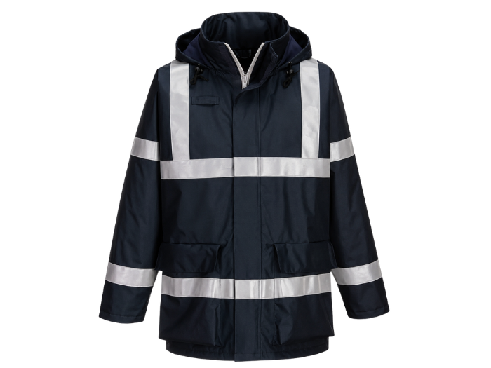 Anti-Static Flame-Resistant Workwear Jacket Navy Electrician Jacket Low MOQ front design preview