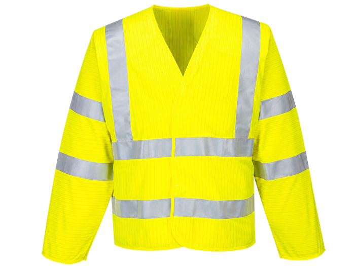 B2B Anti-Static Electrician Jacket Yellow/Grey Low MOQ Safety Workwear front design preview
