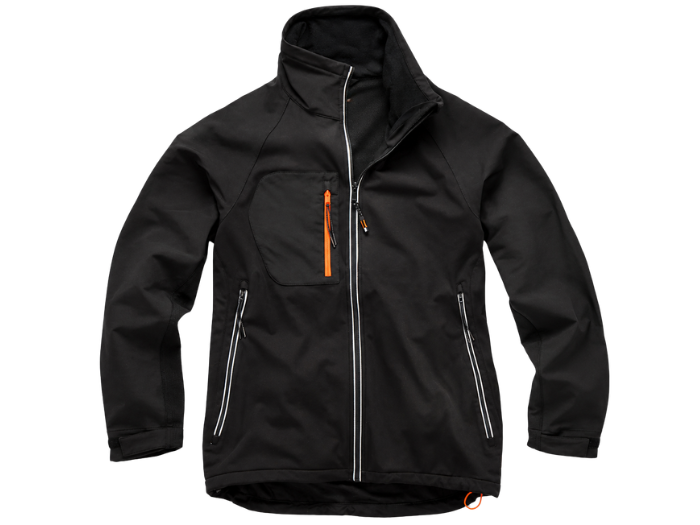 B2B Workwear Softshell Jacket Black Electrician Low MOQ design preview