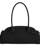 B2B East-West Leather Shoulder Tote Bag Black Low MOQ