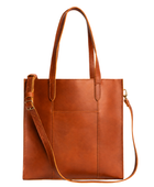 B2B Structured Leather Tote Bag Brown Custom Leather Bag Low MOQ