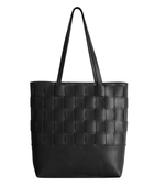 B2B Leather Tote Bag Black Custom Leather Bag Low MOQ