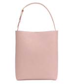 Leather Bucket Shoulder Bag with Adjustable Strap Blush Pink Low MOQ