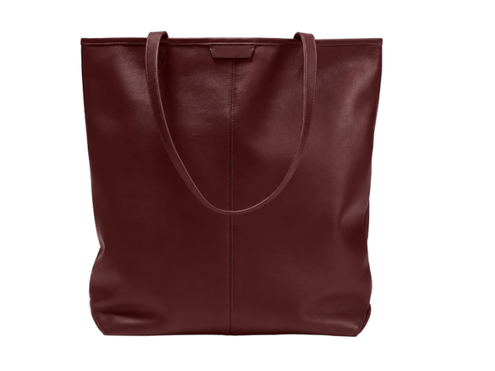 B2B Tall Leather Shoulder Tote Bag Low MOQ Custom Leather Bag front design preview