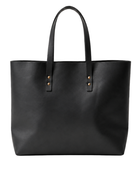Classic Black Leather Tote Bag B2B Low MOQ Custom Leather Bag
