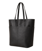 Black Leather Shoulder Tote Bag B2B Low MOQ Custom Tote Bag