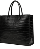 B2B Black Crocodile Leather Tote Bag Low MOQ Custom Tote Bag
