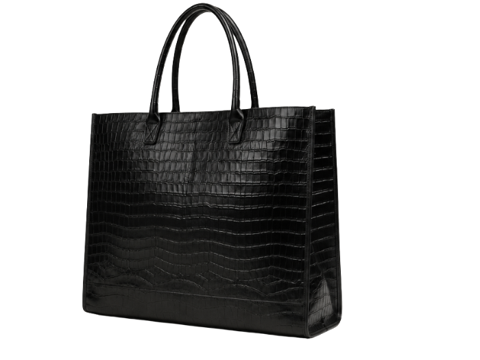 B2B Black Crocodile Leather Tote Bag Low MOQ Custom Tote Bag