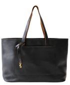 B2B Large Leather Tote Bag Black Custom Leather Tote Bag Low MOQ