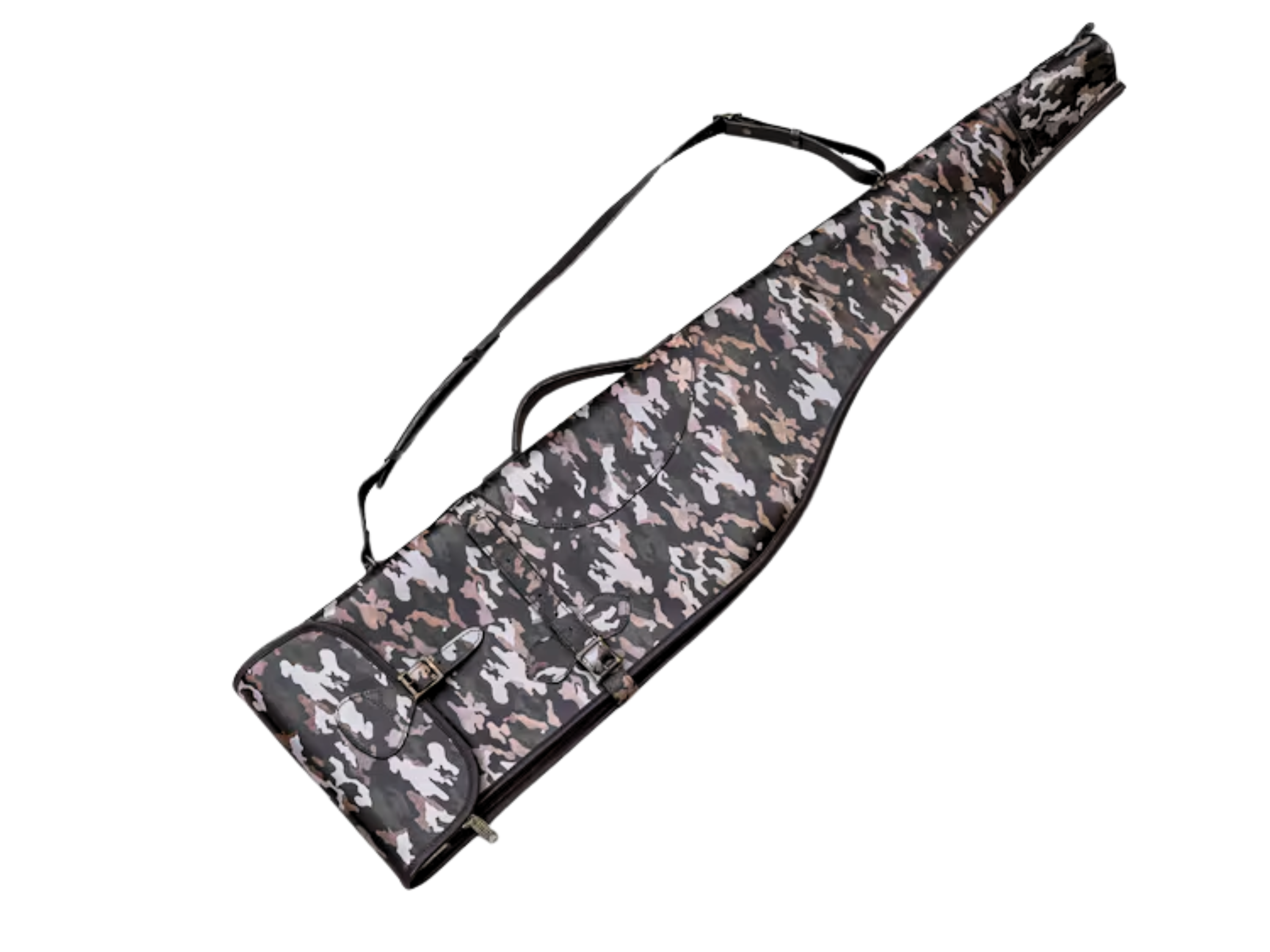 B2B Leather Gun Cover Hunting Charcoal Grey